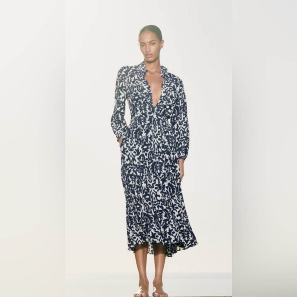 Zara Printed Midi Dress